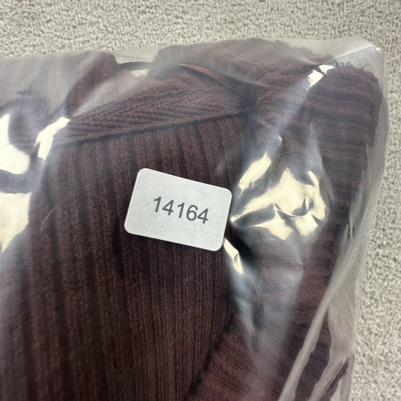 Alo Yoga Pullover Womens Large Brown Muse V-Neck Ribbed Cropped Lounge Top - Picture 12 of 12